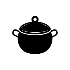 Illustration of a covered cooking pot icon on transparent background