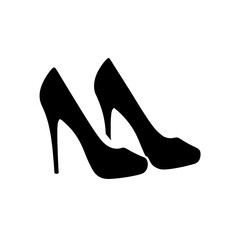 Silhouette of two high heel shoes design on transparent background