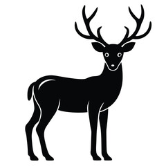 deer with antlers Silhouette Icon Vector Art