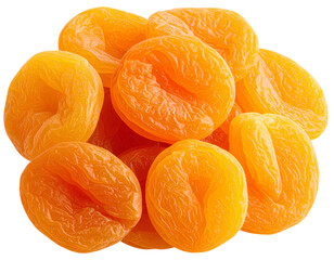 Fresh Dried Apricots isolated on a transparent background for Food Packaging Design