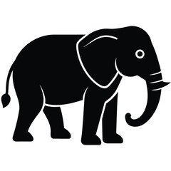 elephant safari Silhouette Icon Vector Art
