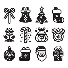 christmas icons set vector illustration
