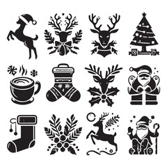 christmas icons set vector illustration
