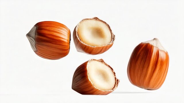 A cluster of nuts sitting together on a surface