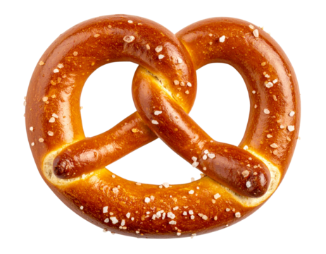  Top-Down View of Salted Pretzel, isolated on transparent background. - Powered by Adobe