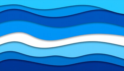 Layered blue waves flow in smooth gradients, forming a tranquil abstract oceanic composition.