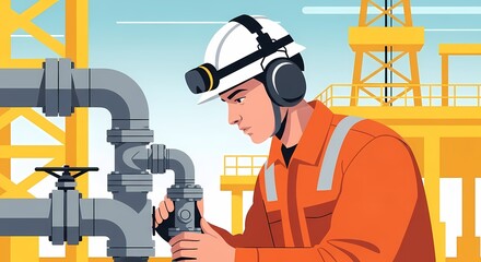 A dedicated technician meticulously examines industrial equipment, embodying expertise and precision in the complex field.