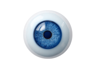 Vivid blue eye close up detailed iris sclera, Isolated On Transparent Background, Png