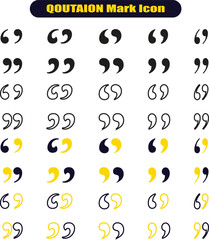 Quotes icon vector set. Colorful Quotation mark collection with fill n stork. Dialogue discussion symbol for UI UX, website, mobile app. Speech mark. Double inverted commas symbol.