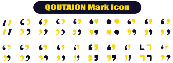Quotes icon vector set. Colorful Quotation mark collection with fill n stork. Dialogue discussion symbol for UI UX, website, mobile app. Speech mark. Double inverted commas symbol.