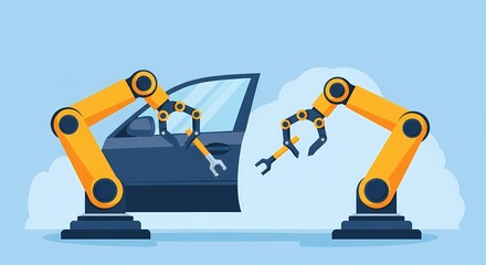 Automated automotive production line illustrating technological innovation and precision assembly process.