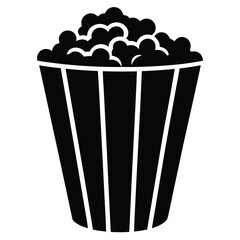 popcorn bucket Silhouette Icon Vector Art
