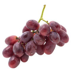 Fresh bunch of red grapes on a transparent background. 