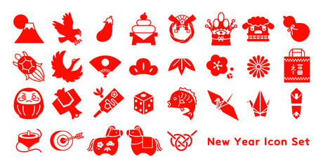 お正月のアイコンセット