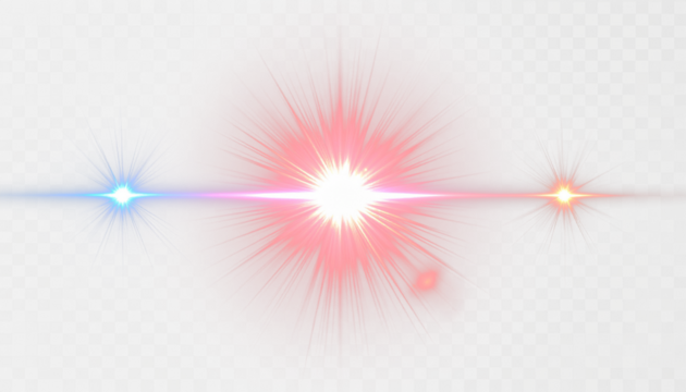 Abstract red background with colorful light burst design, a fractal texture illustrating a vibrant explosion of color, star, and purple space art pattern on white background