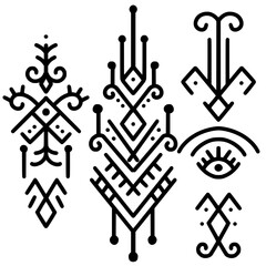 Ornamental tattoo design collection.