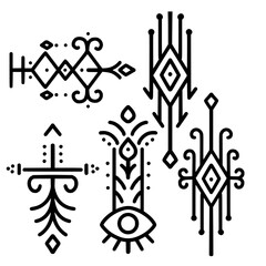 Ornamental tattoo design collection.