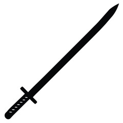 samurai sword Silhouette Icon Vector Art