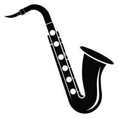 saxophone Silhouette Icon Vector Art