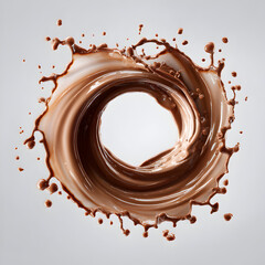 chocolate liquid splash isolated on transparent white background