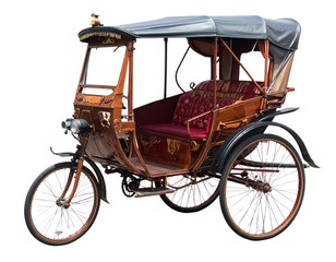 Modern Auto Rickshaw in Vibrant Yellow and Green, Street Perspective, Transparent PNG 