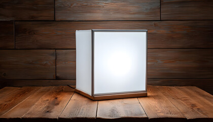 DIY White Lightbox on Wooden Background