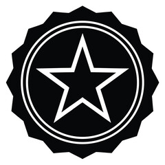 star badge Silhouette Icon Vector Art