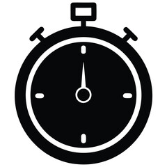 stopwatch Silhouette Icon Vector Art