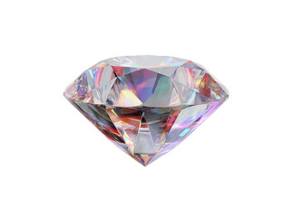Fototapeta premium Sparkling iridescent diamond gemstone luxury jewelry, Isolated On Transparent Background, Png