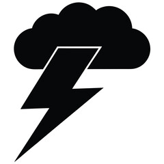 storm lightning Silhouette Icon Vector Art