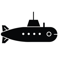 submarine Silhouette Icon Vector Art