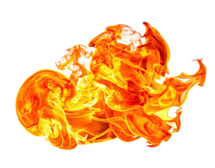 Dynamic swirling abstract fire flames burning with intense heat and light.