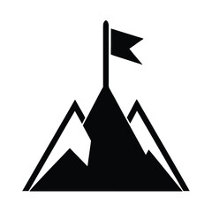 summit flag Silhouette Icon Vector Art