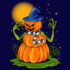 Snowman pumpkin Halloween