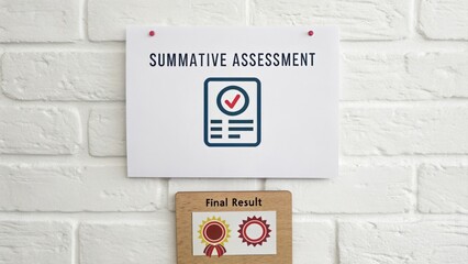 Certificate of Summative Assessment on White Brick Wall Display