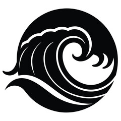 surf wave Silhouette Icon Vector Art