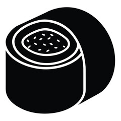 sushi roll Silhouette Icon Vector Art