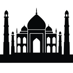 taj mahal Silhouette Icon Vector Art