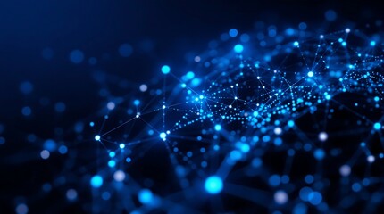 Naklejka premium Abstract network technology background with glowing dots and lines for digital connection