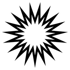 Black Starburst Explosion Shape Illustration
