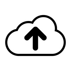 Cloud Upload Line Icon Illustration