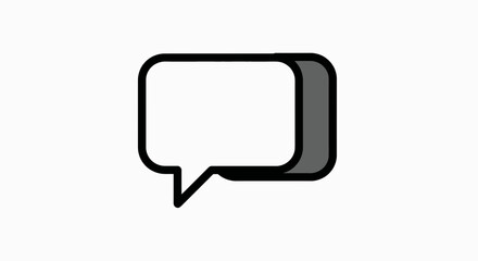 Naklejka premium Minimalist 3D speech bubble icon for communication and messaging.