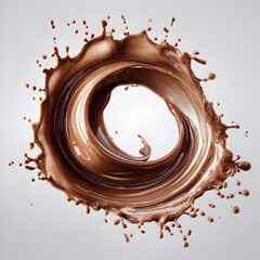 chocolate liquid splash isolated on transparent white background