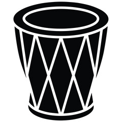 traditional drum Silhouette Icon Vector Art