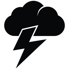 thunder cloud Silhouette Icon Vector Art