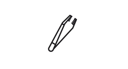 Obraz premium Simple line art icon of tweezers for beauty and medical applications.