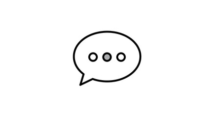 Speech bubble icon with three dots indicating typing or message progress.