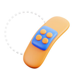 Stylized 3D Render of Tan Plaster Bandage with Blue Pad and Orange Circles Isolated on Transparent Background for Medical Healthcare Concepts