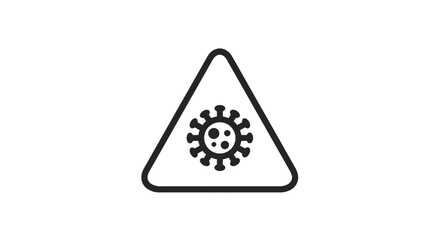 Coronavirus COVID19 warning sign icon vector illustration global pandemic alert.