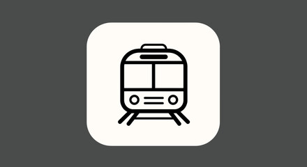 Minimalist Train Icon Representing Public Transportation and Urban Travel.